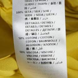 Pre Owned Gucci Yellow Silk Ruffled Shirt S