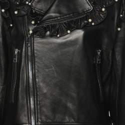 Gucci Black Leather Embellished Jacket M