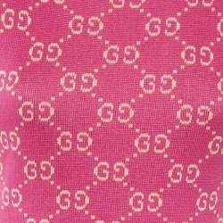 Pre Owned Gucci Pink GG Jacquard Knit Crew Neck Jumper S
