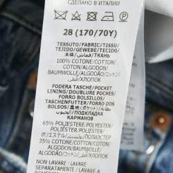 Pre Owned Gucci Blue Denim Horse-bit Detail Straight Jeans M Waist 28"