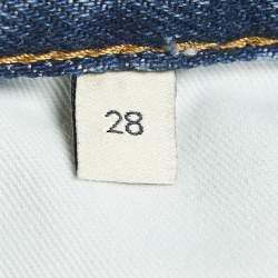 Pre Owned Gucci Blue Denim Horse-bit Detail Straight Jeans M Waist 28"