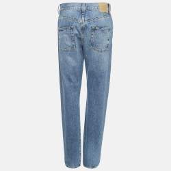 Pre Owned Gucci Blue Denim Horse-bit Detail Straight Jeans M Waist 28"