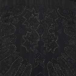 Pre Owned Gucci Black Silk Blend Embellished Halter Neck Midi Dress M