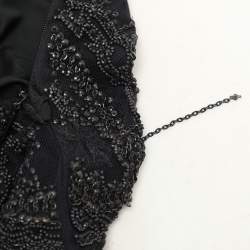 Pre Owned Gucci Black Silk Blend Embellished Halter Neck Midi Dress M