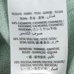 Pre Owned Gucci Green Lurex Trim and Cashmere Knit Crewneck Top M