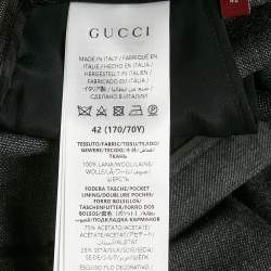 Pre Owned Gucci Dark Grey Wool Zari 2 Midi Skirt M