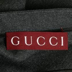 Pre Owned Gucci Dark Grey Wool Zari 2 Midi Skirt M