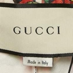 Pre Owned Gucci Multicolor Floral Print Cotton Blend Logo Tape Trimmed Trackpants M