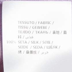 Pre Owned Gucci Purple Monogram Jacquard Silk Neck Tie-Up Shirt L