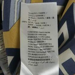 Gucci Yellow Cube Print Silk Long Sleeve Shirt M