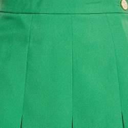 Pre Owned Gucci Green Crepe Pleated Short Skirt M