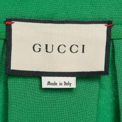 Pre Owned Gucci Green Crepe Pleated Short Skirt M