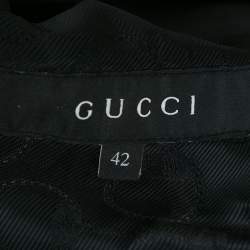 Gucci Black Silk Blend Button Front Blazer M