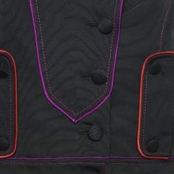 Gucci Black Silk Blend Button Front Blazer M