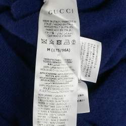Gucci Blue Lovelight Applique Wool Cardigan M