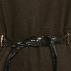 Pre Owned Gucci Brown Knit Belt Detail Mini Dress M