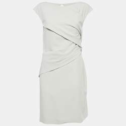 Gucci Beige Stretch Crepe Draped Mini Dress M