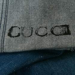 Pre Owned Gucci Blue Denim Wide Leg High Rise Jeans M Waist 27"