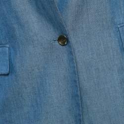 Gucci Blue Crepe Single Breasted Blazer M
