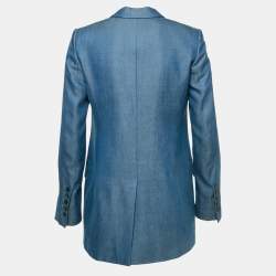 Gucci Blue Crepe Single Breasted Blazer M