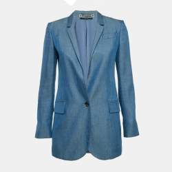 Gucci Blue Crepe Single Breasted Blazer M