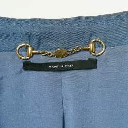 Gucci Blue Crepe Single Breasted Blazer M