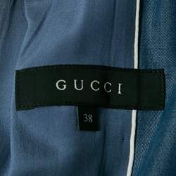 Gucci Blue Crepe Single Breasted Blazer M