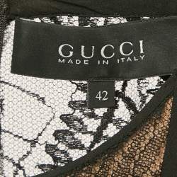 Gucci Black Lace and Crepe Sheer Jumpsuit M