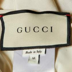 Gucci Off White Logo Print Jersey One-Piece Swimsuit M