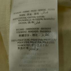 Gucci Light Yellow Logo Embroidered Cotton Oversized T-Shirt XS