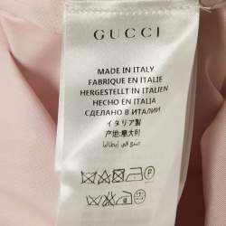 Pre Owned Gucci Pink Cotton Neck Tie Buttoned Shirt M