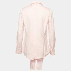Pre Owned Gucci Pink Cotton Neck Tie Buttoned Shirt M