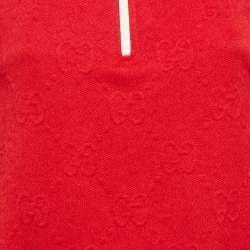 مملوكة مسبقًا Gucci Red GG Monogram Jersey Mini Dress XS