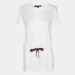 Gucci White Modal Web Belt Top L