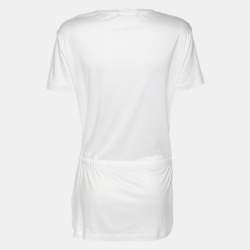 Gucci White Modal Web Belt Top L
