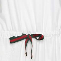 Gucci White Modal Web Belt Top L