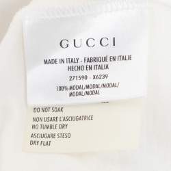 Gucci White Modal Web Belt Top L