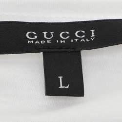 Gucci White Modal Web Belt Top L
