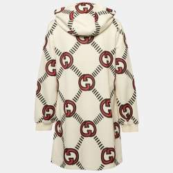 Pre Owned Gucci Cream G Interlocking Jersey Hoodie Dress S