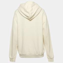 مملوكة مسبقًا Gucci Off White Glitter Logo Print Cotton Hoodie XS