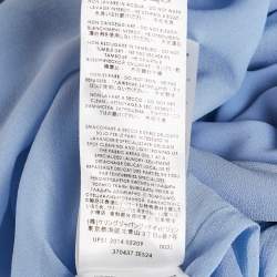 Pre Owned فستان غوتشي حرير أزرق بتفاصيل مسامير طويل مقاس متوسط