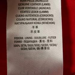  Gucci Red/Blue Coated Leather Plisse Midi Skirt M