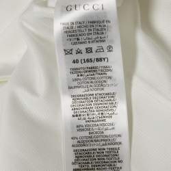 Gucci White Cotton Bow Tie Detail Button Front Tuxedo Shirt S