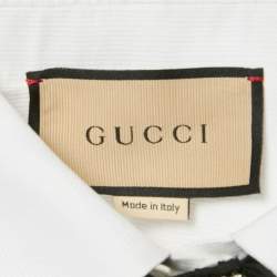 Gucci White Cotton Bow Tie Detail Button Front Tuxedo Shirt S