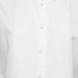 Gucci White Cotton Bow Tie Detail Button Front Tuxedo Shirt S