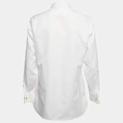 Gucci White Cotton Bow Tie Detail Button Front Tuxedo Shirt S