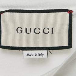 Pre Owned Gucci White Mad Cookies Print Cotton Crew Neck T-Shirt XS