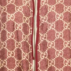 Gucci Burgundy GG Supreme Silk Zip-Up Jacket XS