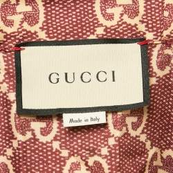 Gucci Burgundy GG Supreme Silk Zip-Up Jacket XS