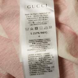 Gucci Red/White Striped Jersey T-Shirt L